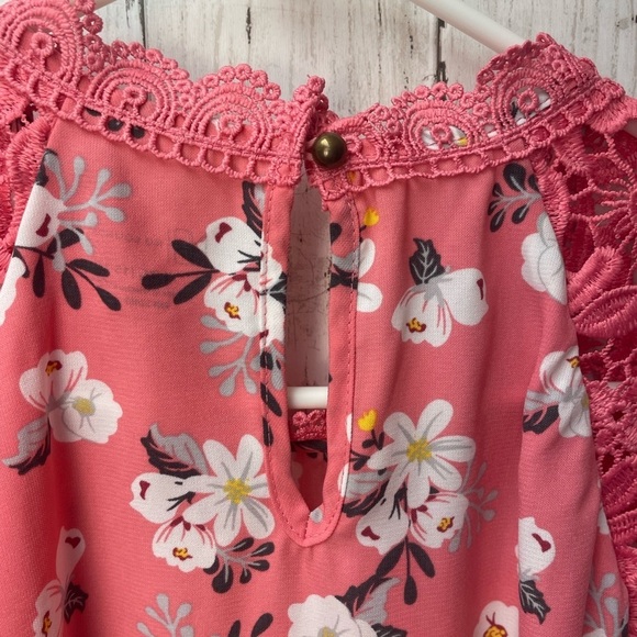 No Boundaries Pink Ruffled Cap Sleeve Blouse size XL - Picture 10 of 11